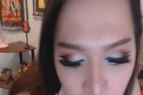 Super filthy ladyboy Stroking Her Hard 10-Pounder