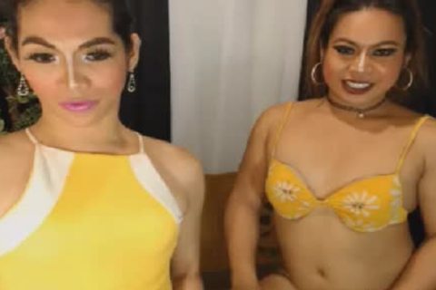 Exotic shemale duo Play wang And booty
