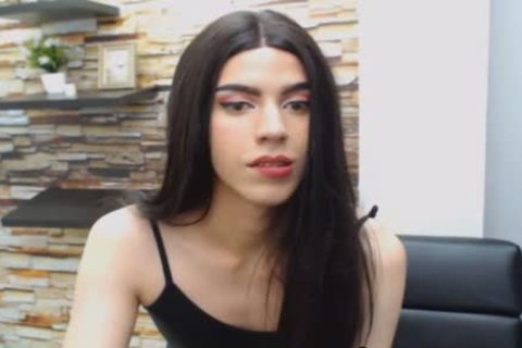 Seductive brunette shemale Hard upright cock