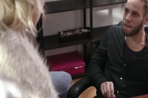 Slender Lena Kelly touching big cock