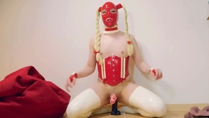 Sissy Latexdoll Training With Horse rod