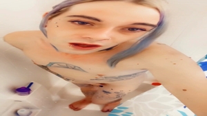 attractive girl bare Taking A Shower