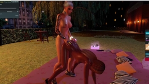 Blonde T-Girl Takes it in the Ass