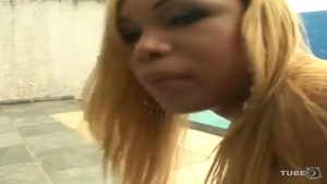 concupiscent spooge Starving shelady Takes pleasant Latin 10-Pounder In Her butt